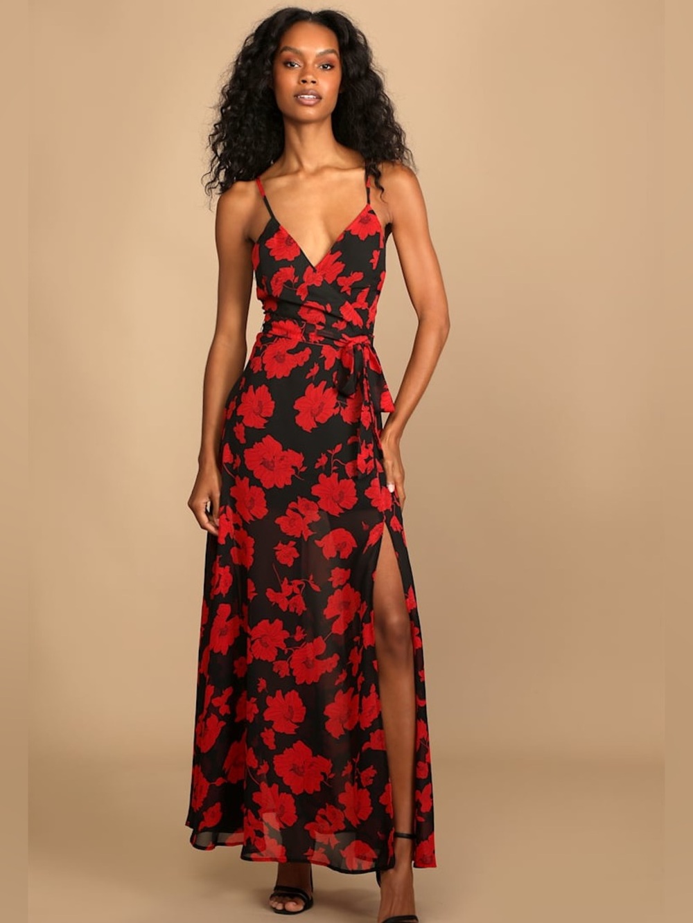 Lulus Best Occasion Black Floral Print Maxi Dress